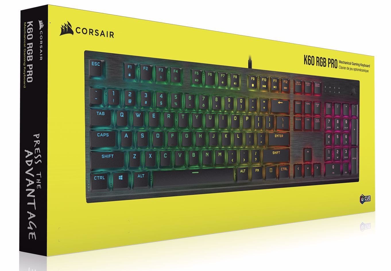 Corsair K60 RGB Pro Mechanical Gaming Keyboard, Backlit RGB Led, Cherry Viola Keyswitches, Black
