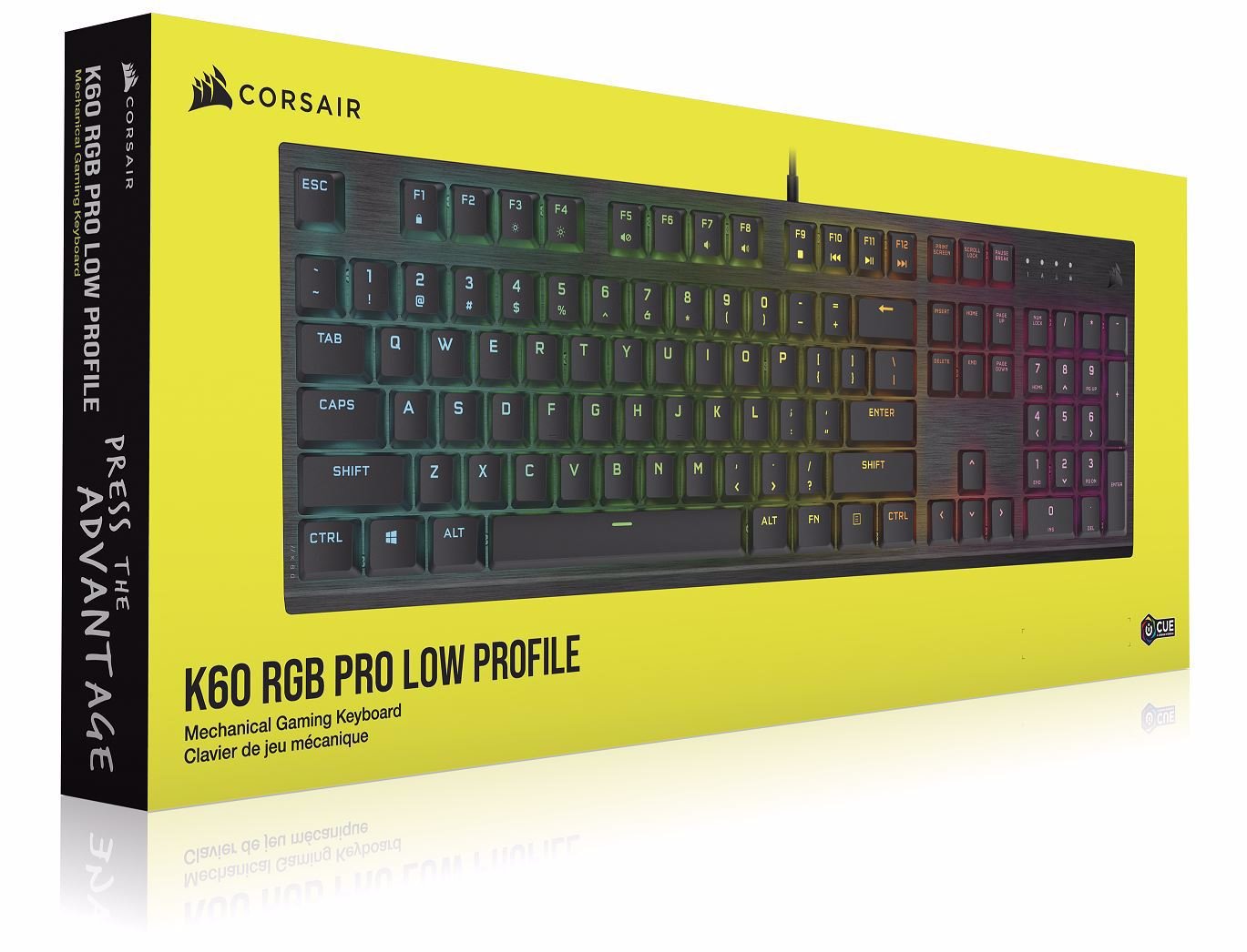 Corsair K60 RGB Pro Low Profile Mechanical Gaming Keyboard, Backlit RGB Led, Cherry MX Low Profile Speed Keyswitches, Black