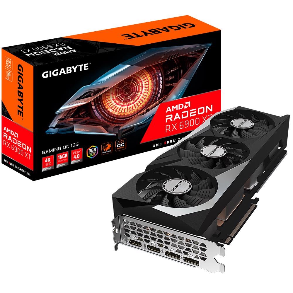 Gigabyte Amd Radeon RX 6900 XT Gaming Oc 16G Video Card, Up To 2285 MHz Boost, PCI-e 4.0, Windforce 3X Cooling System, 2X DP 1.4A, 2X Hdmi 2.1