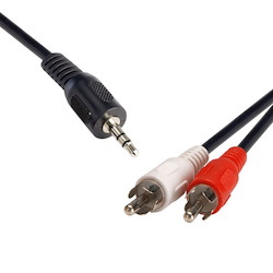 8WARE 2 m Mini-phone/RCA Audio Cable for Audio Device, Cellular Phone, TV, Notebook
