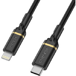 OtterBox Lightning To Usb-C 1 Meter Fast Charge MFi / Usb PD Cable - Black Shimmer, 3 Amps Capacity, 480 MBPS Data Rate