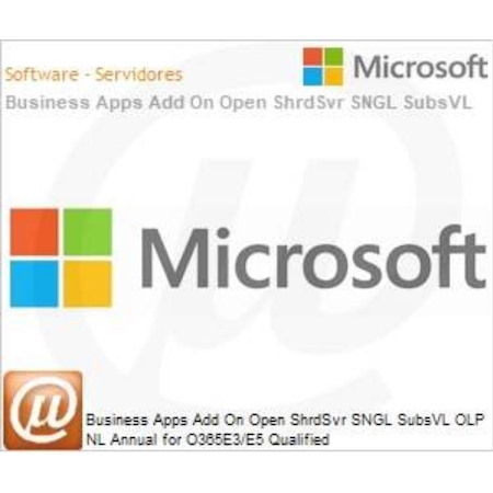 Microsoft Businessappsadd-On Open SHRD SVR MTH Sub Olp 1L Nolvl O365e3/E5 Qualified Annual
