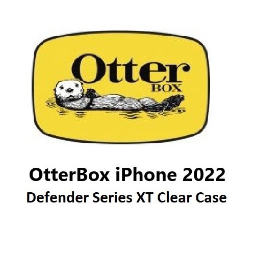 OtterBox Apple New iPhone Max 6.7' 2022 Defender Series XT Clear Case With MagSafe - Clear/Black (77-90065), 5X Military Standard Drop Protection