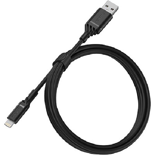 OtterBox Lightning To Usb-A Cable (1M) - Black (78-52525), MFi Certified, 3 Amps (60W), 480 MBPS Data Transfer Rate, Durable Cable
