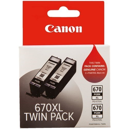 Canon PGI-670XL Original Inkjet Ink Cartridge - Twin-pack - Black - 2 / Pack