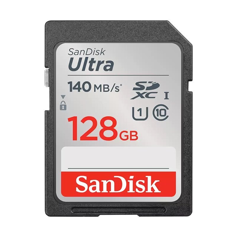 SanDisk Ultra 128GB SDHC SDXC Uhs-I Memory Card 140MB/s Full HD Class 10 Speed Shock Proof Temperature Proof Water Proof X-Ray Proof Digital Camera