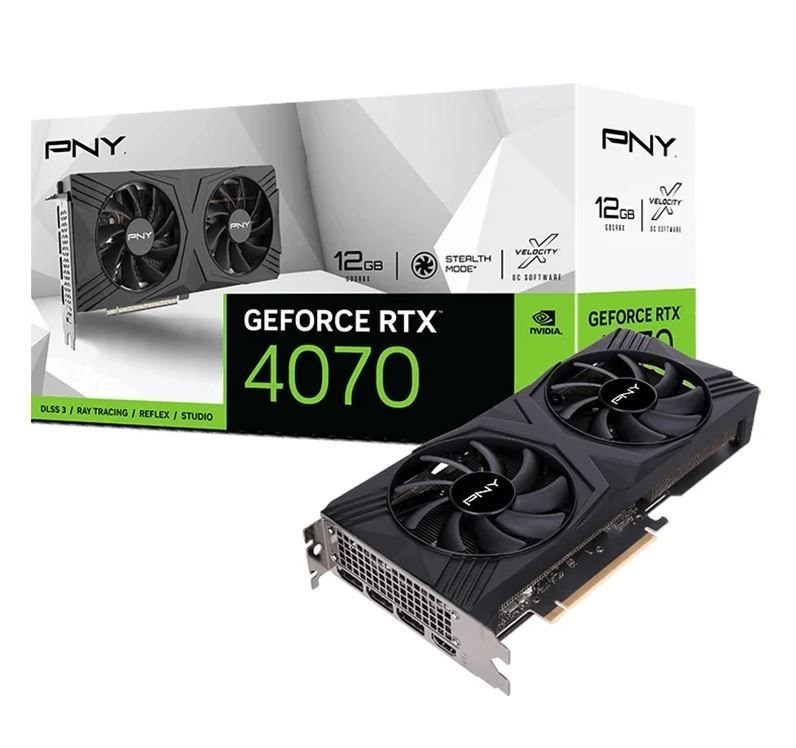 PNY Geforce RTX 4070 12GB Verto Dual Fan Edition DLSS 3 -4TH Generation Tensor Cores -Nvidia Ada Lovelace Streaming Multiprocessors