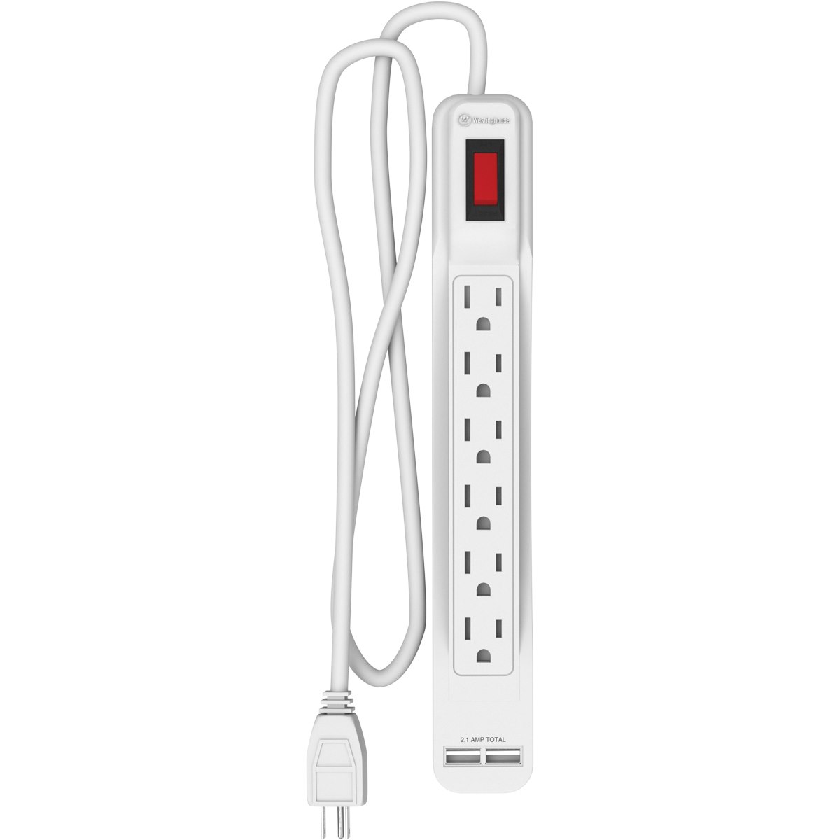 Westinghouse 6-Outlet Power Strip with 2 USB (White)