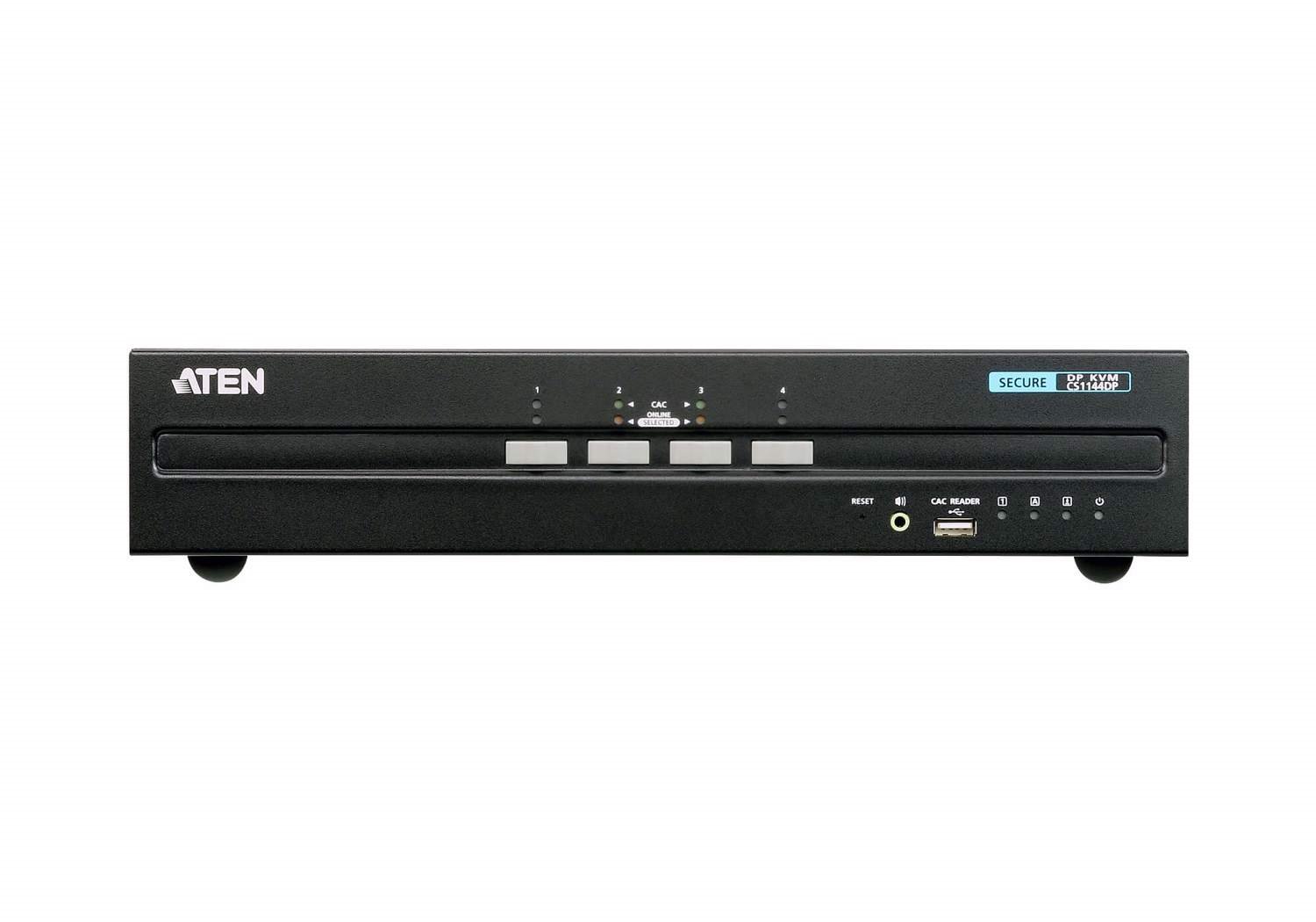 Aten 4-Port Usb DisplayPort Dual Display Secure KVM Switch (PSS PP V3.0 Compliant), Enable And Disable Cac Devices BY Port, With Cac Black