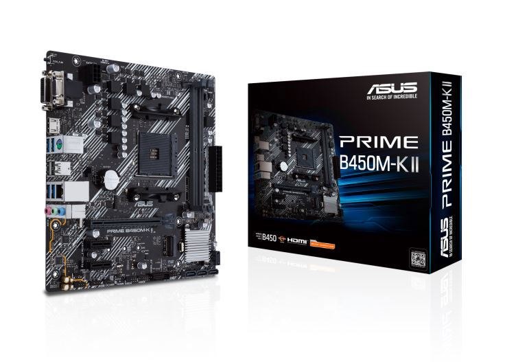 Asus Amd Prime B450M-K Ii Micro Atx Motherboard With M.2 Support, HDMI/DVI-D/D-Sub, Sata 6 GBPS, 1 GB Ethernet, Usb 3.2 Gen 1 Type-A, Bios FlashBack™