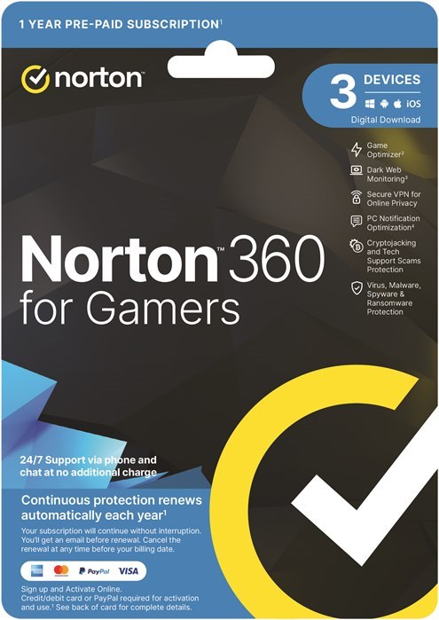 Norton 360 For Gamers Empower 50GB Au 1 User 3 Devices Oem – Esd Keys Via Email