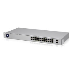 Ubiquiti UniFi 24 Port Managed Gigabit Switch - 24X Gigabit Ethernet Ports, With 2xSFP - Touch Display - Fanless - Gen2