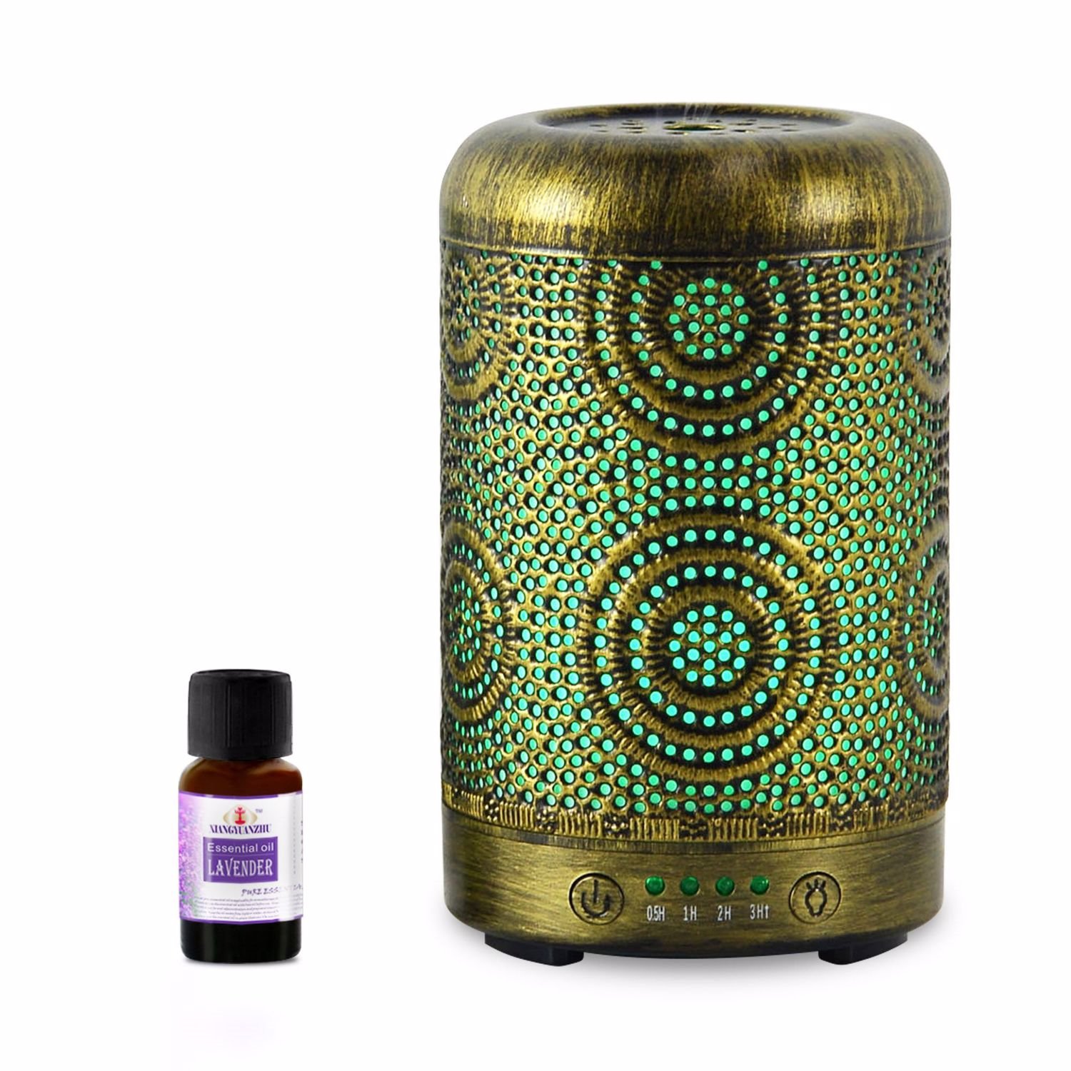 Mbeat® Activiva Metal Essential Oil And Aroma Diffuser-Vintage Gold -100ML