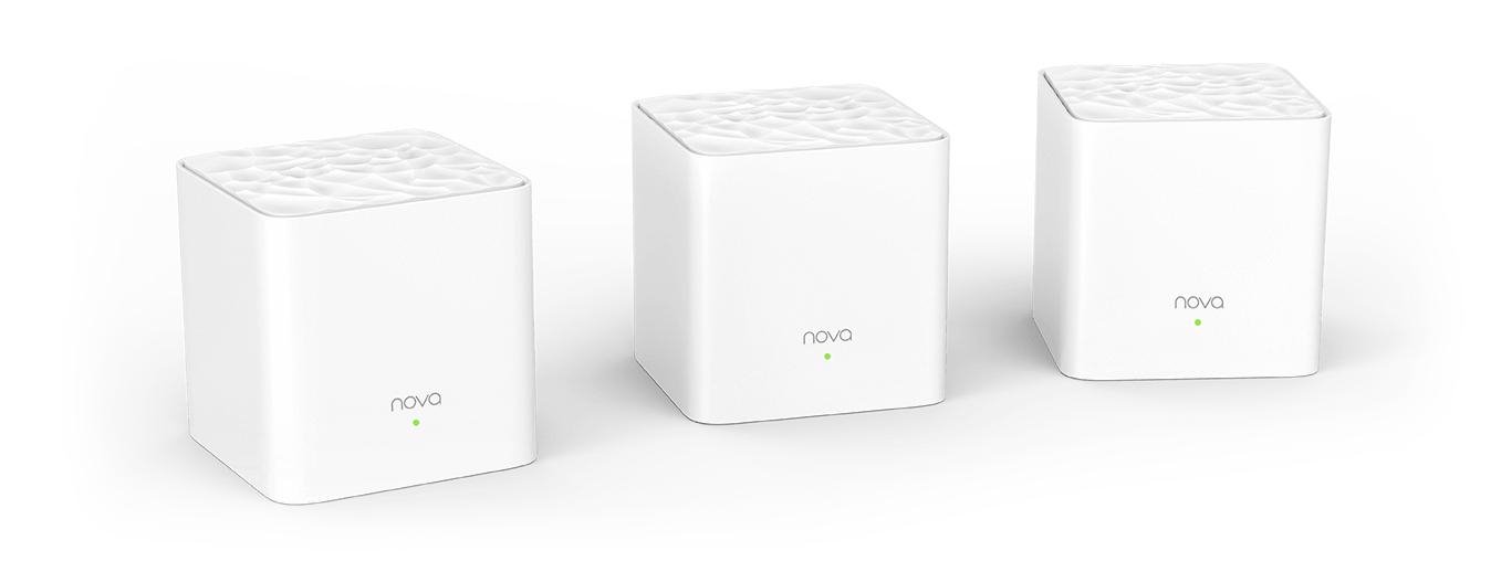 Tenda Nova MW3 3-Pack Ac1200 Whole-Home Mesh WiFi System, 300 Square Meters, 867Mbps/300Mbps, Mi-Mimo, Ssid Broadcast, Beamforming