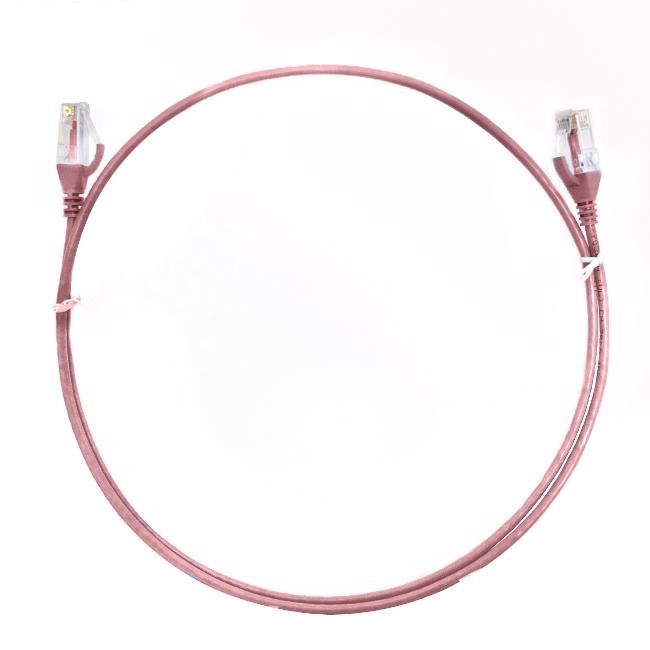 4Cabling 0.75M Cat 6 RJ45 RJ45 Ultra Thin LSZH Network Cable: Pink