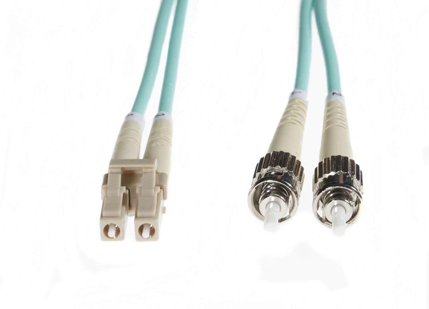 4Cabling 15M LC-ST Om4 Multimode Fibre Optic Cable: Aqua