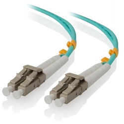 2 fiber OM3 LC duplex to LC duplex patch cord OFNR (riser) rated, 16mm jacketed cable Std IL 10 meters