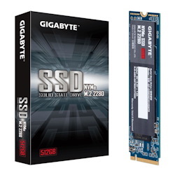 Gigabyte, SSD, M.2(2280), NVMe, Pcie 3X4, 512GB, Read:1700MB/s(270k IOPs),Write:1550MB/s(340k IOPs), 3.3W, 5 Years Limited Warranty
