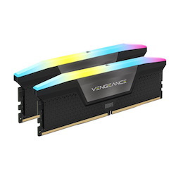 Corsair Vengeance RGB DDR5, 5200MHz 32GB 2x16GB Dimm, Unbuffered, 40-40-40-77, XMP 3.0, Black Heatspreader, RGB Led, 1.25V