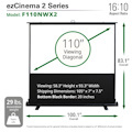 Elite Screens 110 Portable 1610 Pull-Up Projector Screen Floor Pull Up Scissor Back Ezcinema