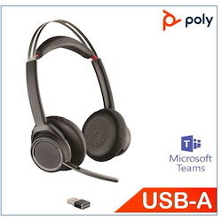 Polycom Plantronics/Poly B825-M Voyager Focus Uc Headset, Teams Certified, Up To 12 Hours Talk Time, Active Noise Canceling (No Stand)