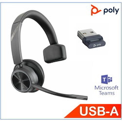 Polycom Plantronics/Poly Voyager 4310 Uc Headset, Teams Certified, Monaural, Wireless, Noise Canceling Boom, Acoustice Fence, SoundGuard, Upto 24HRS Talk Tim