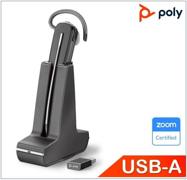 Polycom Plantronics/Poly Savi 8240 Uc Convertible Headset, Usb-A, Dect Wireless, Crystal Clear Audio, Anc, One-Touch Control, Up To 7 Hours Talk