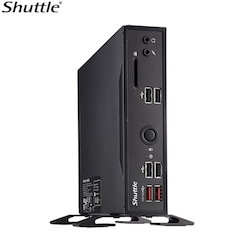 Shuttle Ds20u Slim Mini PC 1L Barebone - Intel Celeron 5205U, Fan-Less, 2X Lan, RS232/RS422/RS485, Hdmi, DP, Vga, Vesa Mount, 65W Adapter