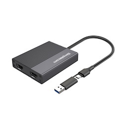 Simplecom Da369 Usb 3.0 Or Usb-C To Dual 4K Hdmi 2.0 Display Adapter For 2X 4K@60Hz Extended Screens