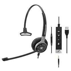 Sennheiser Epos | Sennheiser SC635 Usb, Wired Monaural Uc Headset With 3.5 MM Jack And Usb Connectivity. In-Line Call Control On Usb Cable And In-Line Mini Call