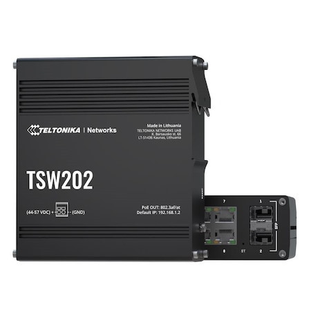 Teltonika TSW202 Poe+ L2 Managed Switch, 2 SFP Ports, 8 Gigabit Ethernet Ports Providing 30W Of Power Each