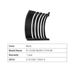 Antec Cip4 Cable Kit Black - 6 Pack, 24Atx, 4+4 Eps, 16Awg Thicker, High Performance 300MM Long Length. Premium Sleeved & Universal