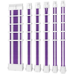 Antec Psu - Sleeved Extension Cable Kit V2 - Purple / White. 24Pin Atx, 4+4 Eps, 8Pin Pci-E, 6Pin Pci-E, Compatible With Standard Psu (LS)