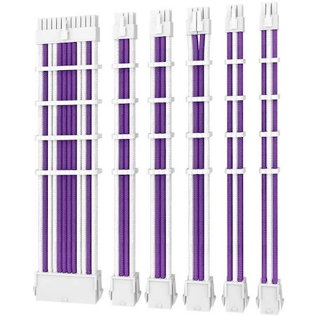 Antec Psu - Sleeved Extension Cable Kit V2 - Purple / White. 24Pin Atx, 4+4 Eps, 8Pin Pci-E, 6Pin Pci-E, Compatible With Standard Psu (LS)
