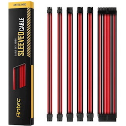 Antec Psu - Sleeved Extension Cable Kit V2 - Red / Black. 24Pin Atx, 4+4 Eps, 8Pin Pci-E, 6Pin Pci-E, Compatible With Standard Psu (LS
