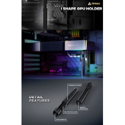 Antec Igpu, Vga Bracket Holder. Solid Construction & Durability - Black Aluminum Alloy Metal. Magnetic Non-Slip Base, Tool Free. Stable Rubber Pad Top
