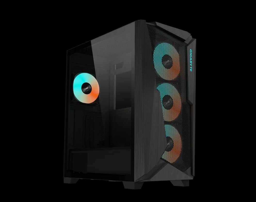 Gigabyte C301G Mid PC Case, RGB, Usb-C, Usb(2), Audio, Glass Side Panel, Black, Atx