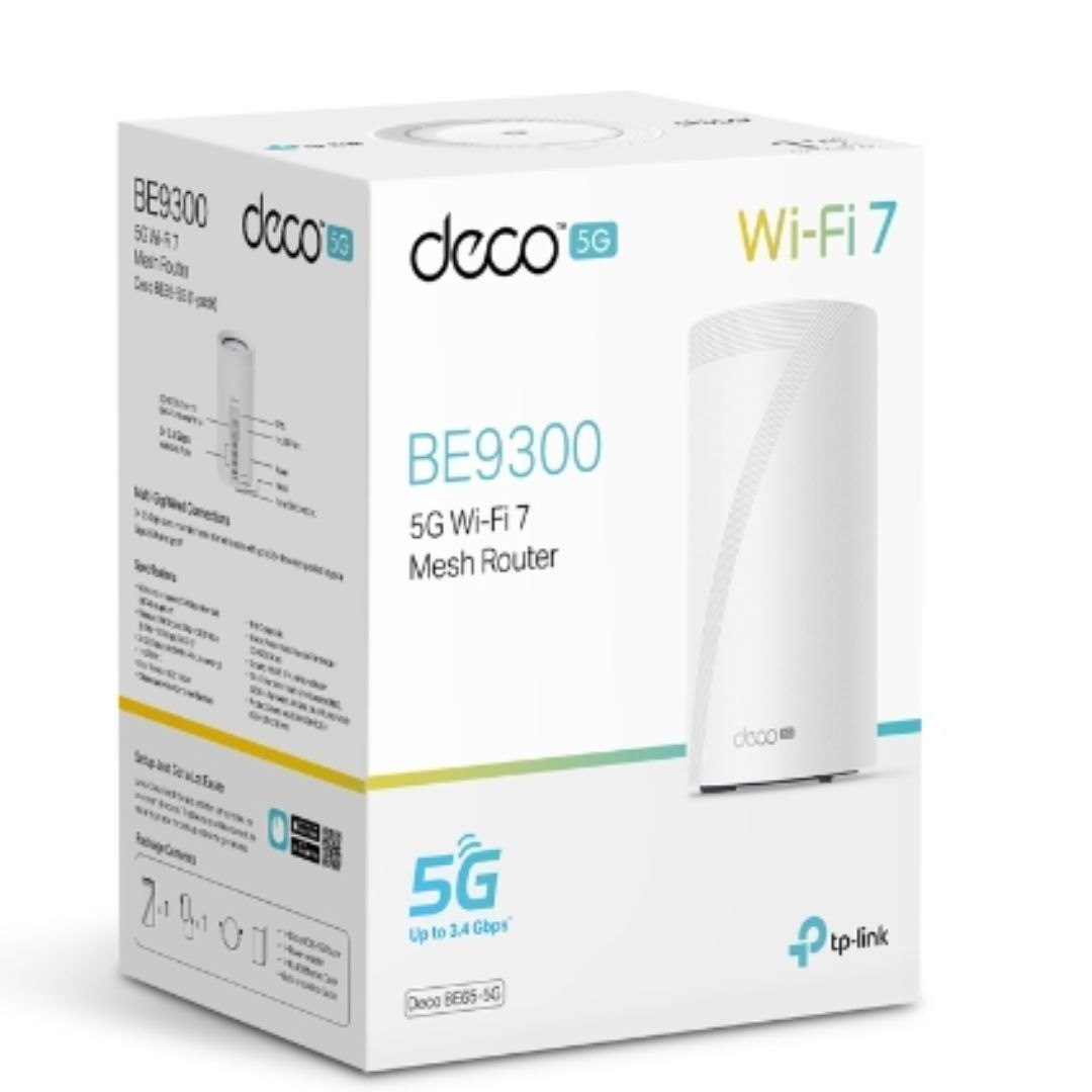 Tp-Link Deco Be65-5G Mesh Wi-Fi System, Be9300, Tri-Band, 1-Pack, 2.5 GBPS(3), Ant(2), 3YR