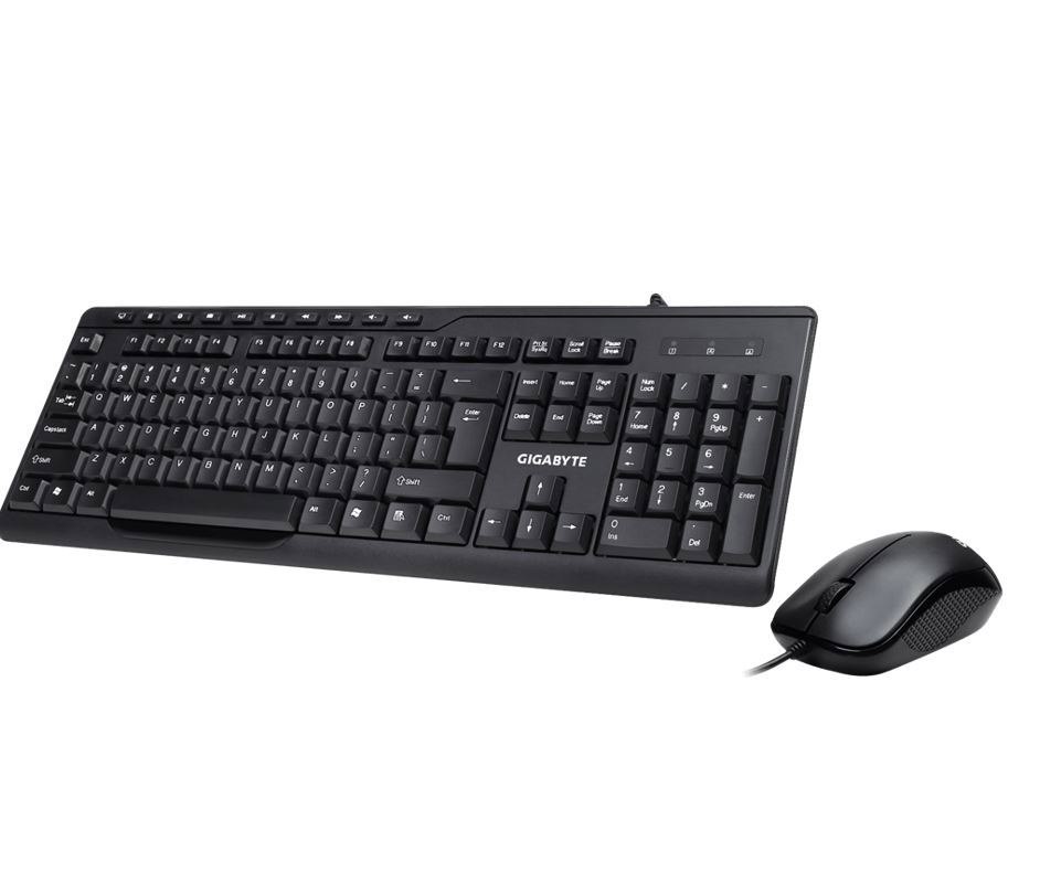 Gigabyte KM6300 Usb Wired Keyboard & Mouse Combo Multimedia Controls 1000Dpi Adjustable Portable Slim Receiver Stylish Design Comfort ~KBLT-MK120