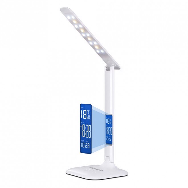 Simplecom El808 Dimmable Touch Control Multifunction Led Desk Lamp 4W With Digital Clock