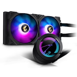 Gigabyte Aorus Waterforce 280 All-In-One Liquid Cooler With Circular LCD Display, RGB Fusion 2.0, Dual 140MM Argb Fans