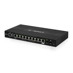 Ubiquiti EdgeRouter 12 - 10-Port Gigabit Router, 2 SFP Ports- 24V Passive PoE In And Out (Limited) - 1GHz Quad Core Processor - 1GB Ram