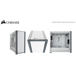 Corsair 5000D TG E-Atx, Atx, Usb Type-C, 2X 120MM Airguide Fans, Radiator 360MM. 7+2 Pci Slots, 4X 2.5' SSD, 2X 3.5' HDD. Vga 420MM. White. Case (LS)