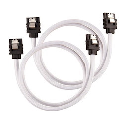 Corsair Premium Sleeved Sata 6Gbps 60CM Cable — White