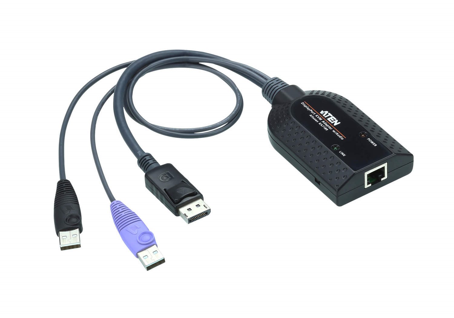 Aten KVM Cable Adapter With RJ45 To DisplayPort (W/ Audio Signal) & Usb To Suit KM And KN Series