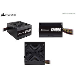 Corsair 550W CV Series CV550, 80 Plus Bronze Certified, Up To 88% Efficiency, Compact 125MM Design Easy Fit And Airflow, Atx Psu (LS)