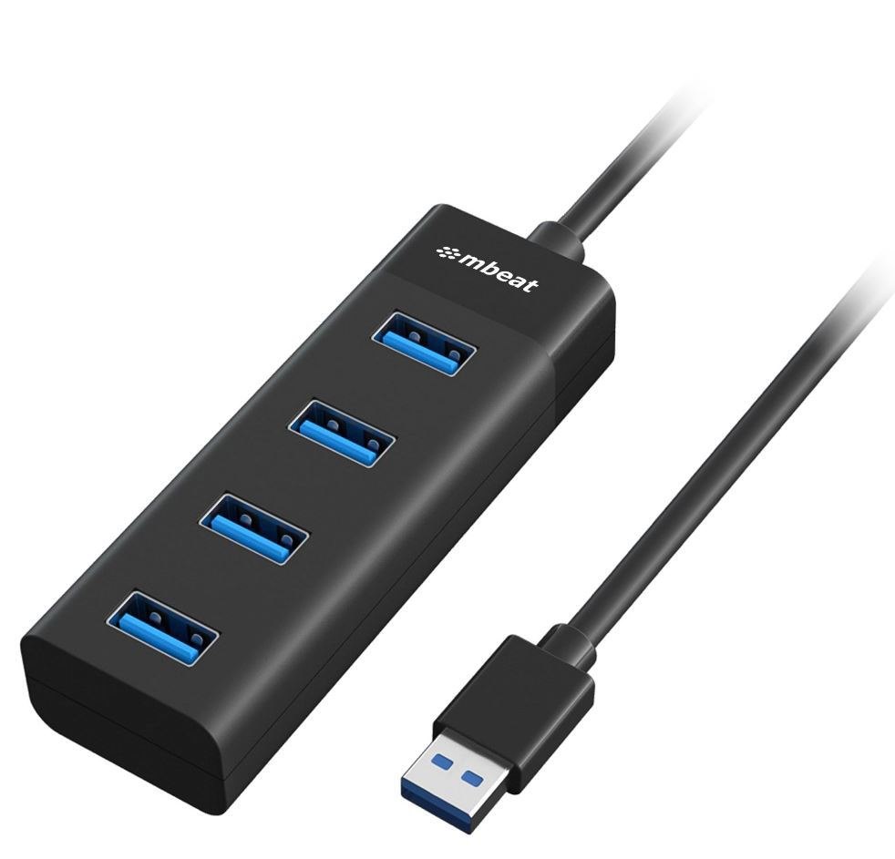 Mbeat® 4-Port Usb 3.0 Hub - Black