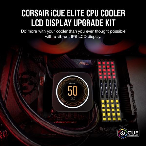 Corsair Icue Elite Cpu Cooler LCD Display Upgrade Kit Transforms Your Corsair Elite Capellix Cpu Cooler Into A Personalized Dashboard Display