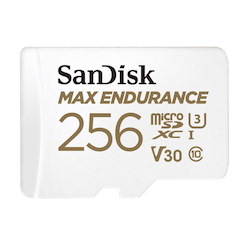 SanDisk Max Endurance 256GB microSDHC™ Card SQQVR 120,000 HR HRS Uhs-I C10 U3 V30 100MB/s R, 40MB/s W SD Adaptor 10Y