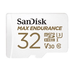 SanDisk Max Endurance 32GB microSDHC™ Card SQQVR 15,000 HRS Uhs-I C10 U3 V30 100MB/s R, 40MB/s W SD Adaptor 3YR >16GB